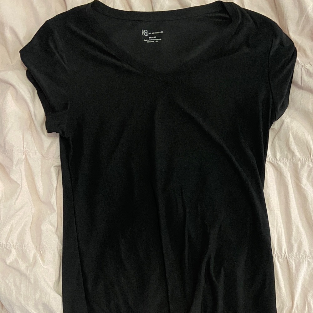 Black V-Neck Women's Top